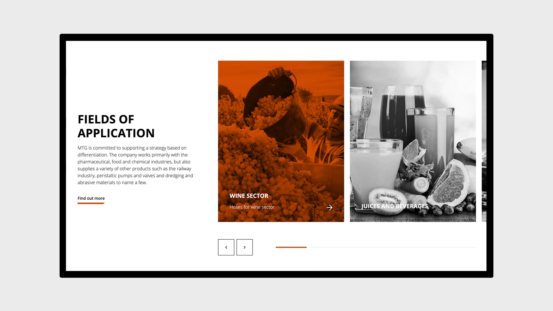 Project work image for MTG S.p.A Manufacturing : Interactive Application Sliders