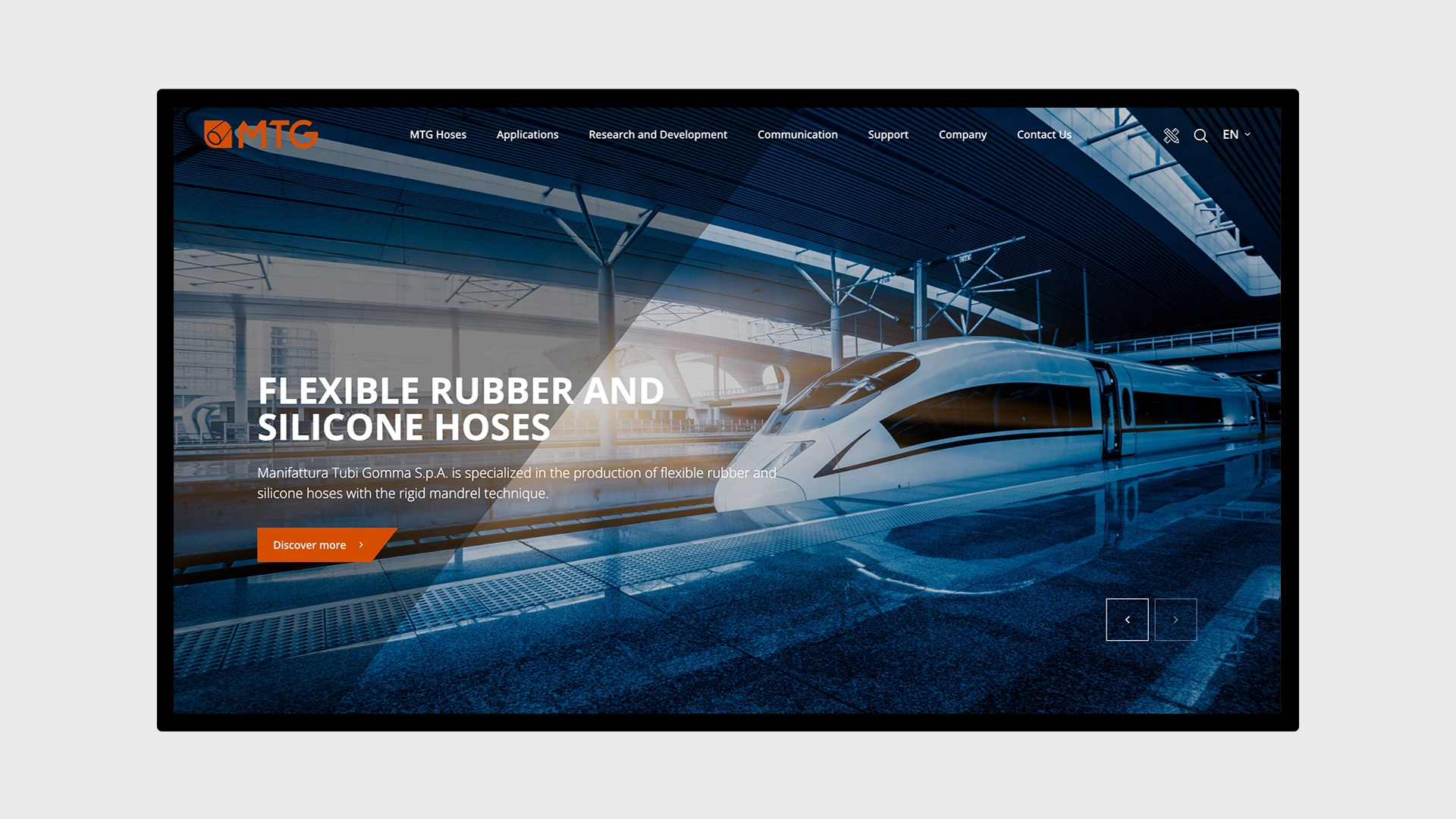 Project work image for MTG S.p.A Manufacturing : Video & Slider Interactive Homepage