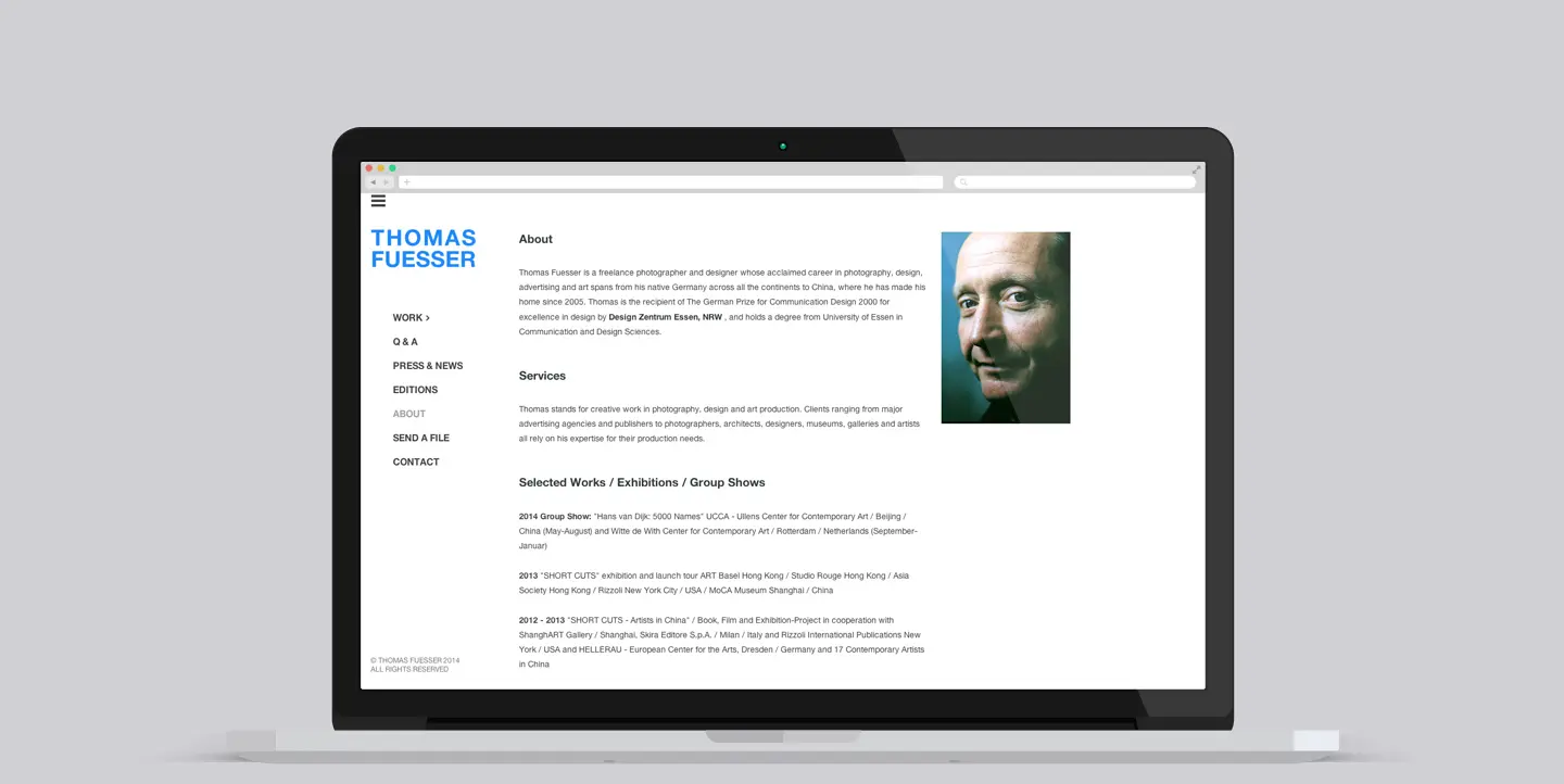 Project work image for Thomas Fuesser : Biography